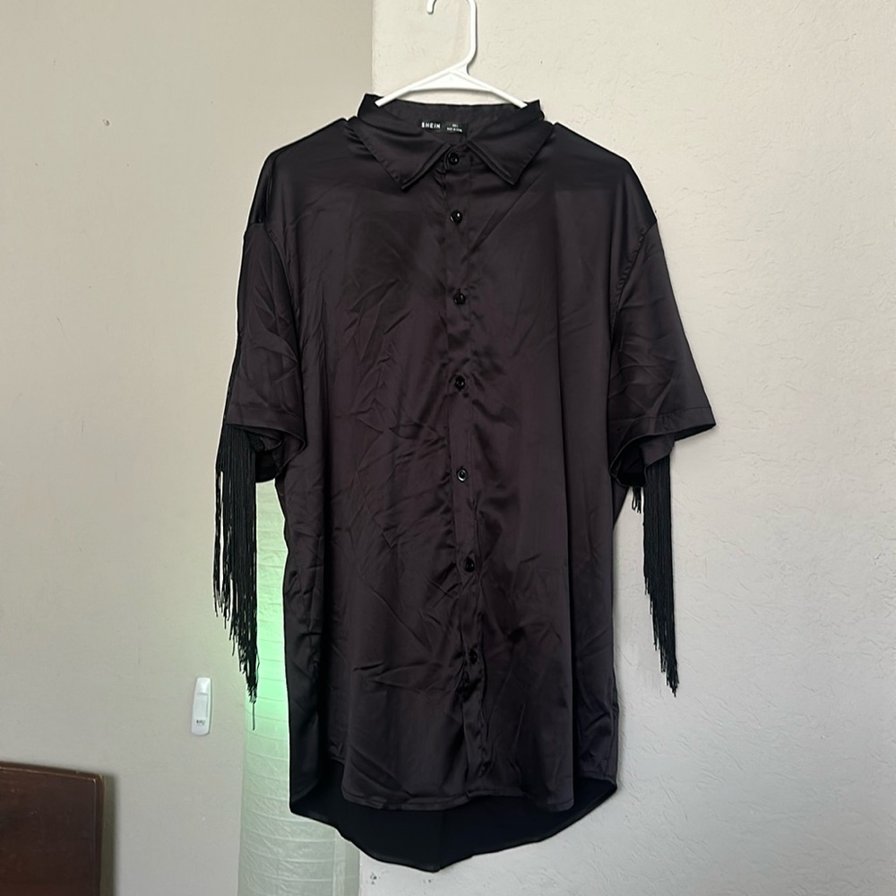 SHEIN Button Up with Fringe